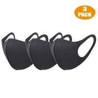 3 Pack Fashion Unisex Black Anti Pollution Cold Dust Washable Face Mask Cotton Reusable Face Masks